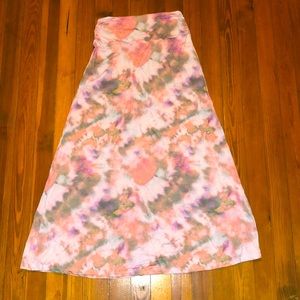 Pink tie dye maxi skirt size XS